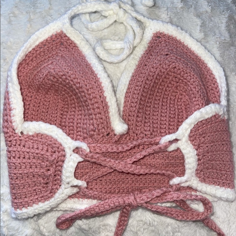 Handmade crochet crop top.